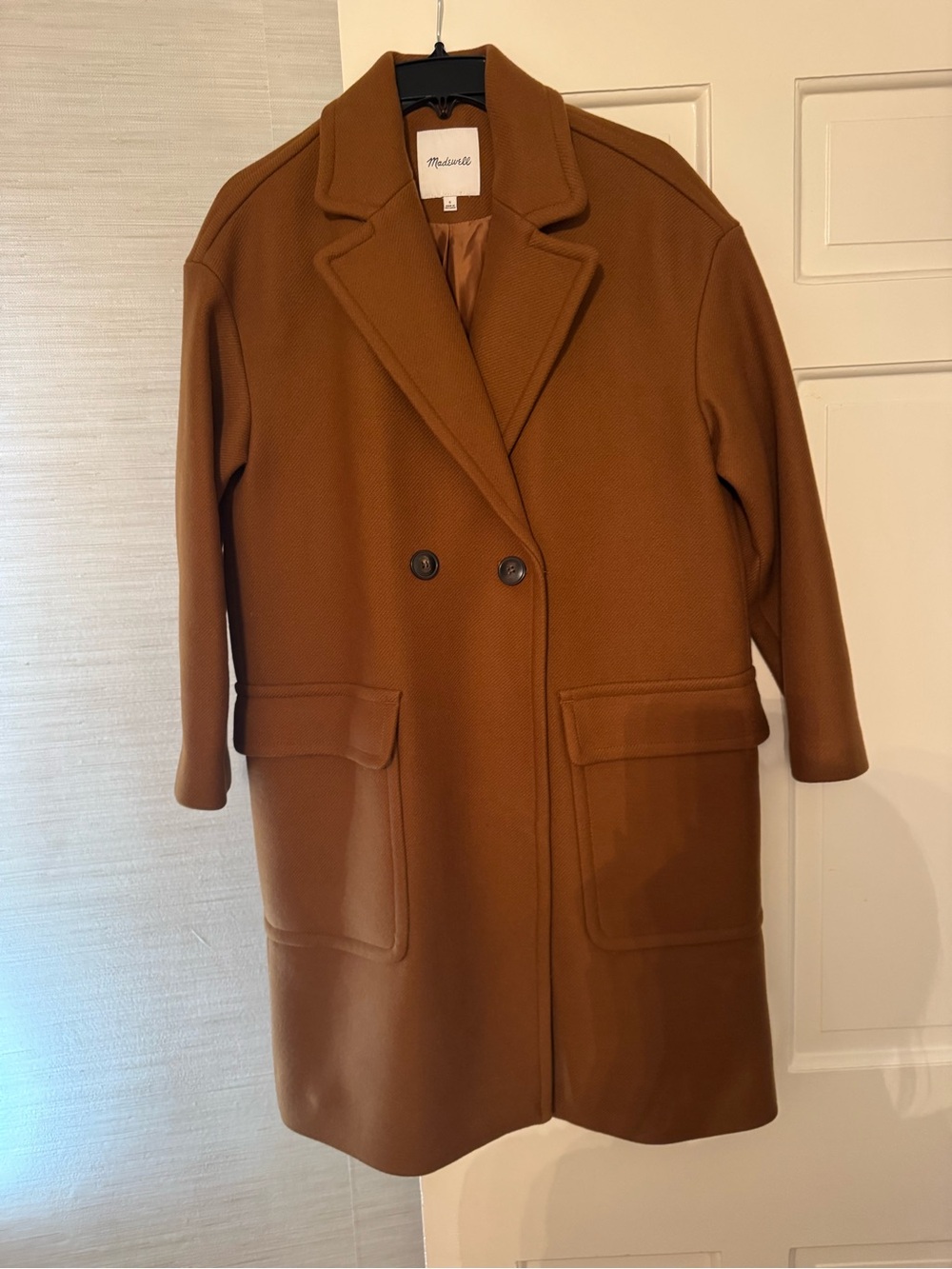 Madewell Double-Breasted Camel Brown Pea Coat